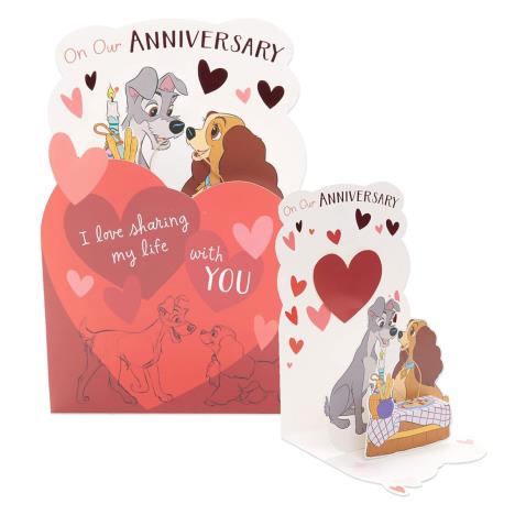 Disney Lady & the Tramp Pop Up Anniversary Card £4.99